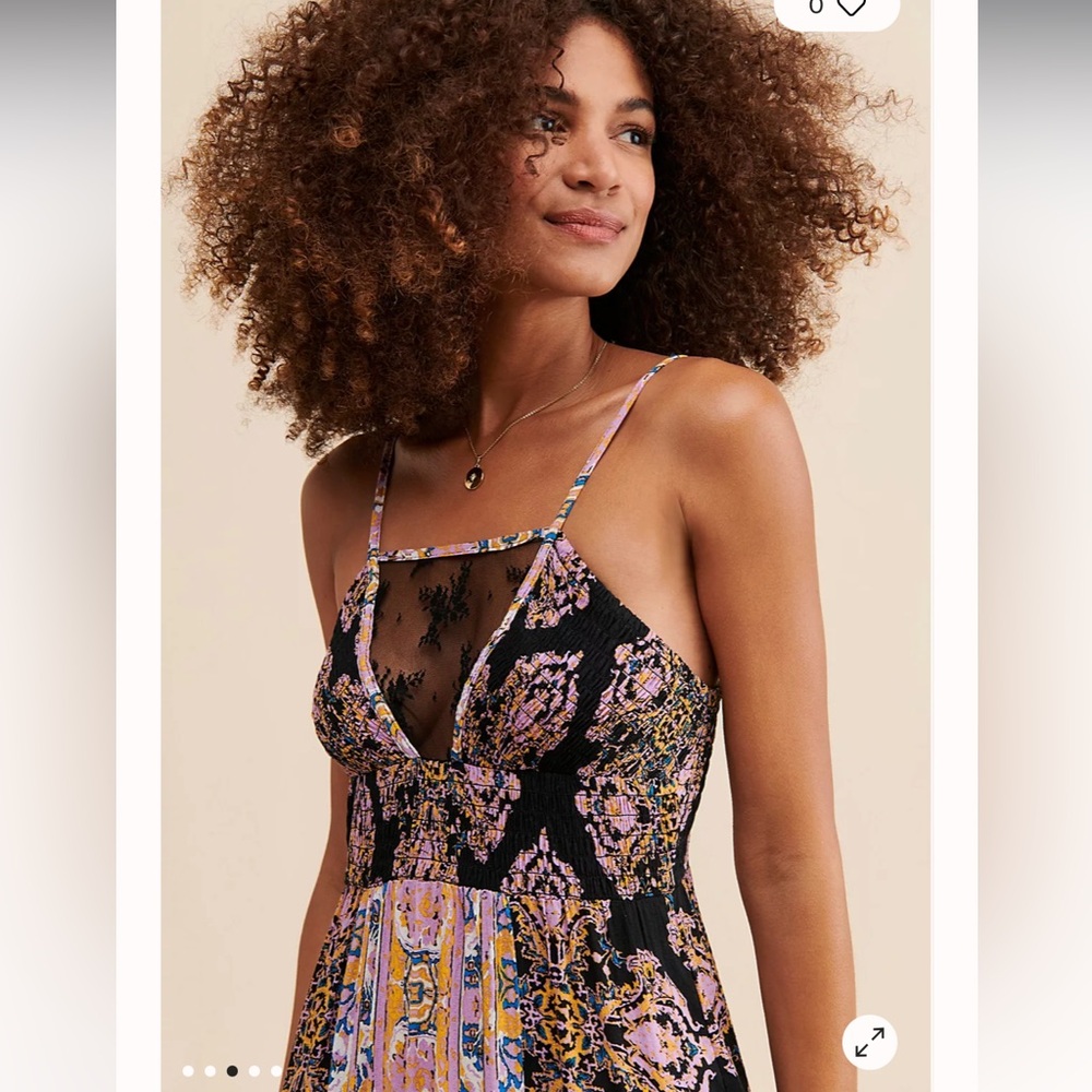 Free People Floral Lace Detail Women's Maxi Dress NWT